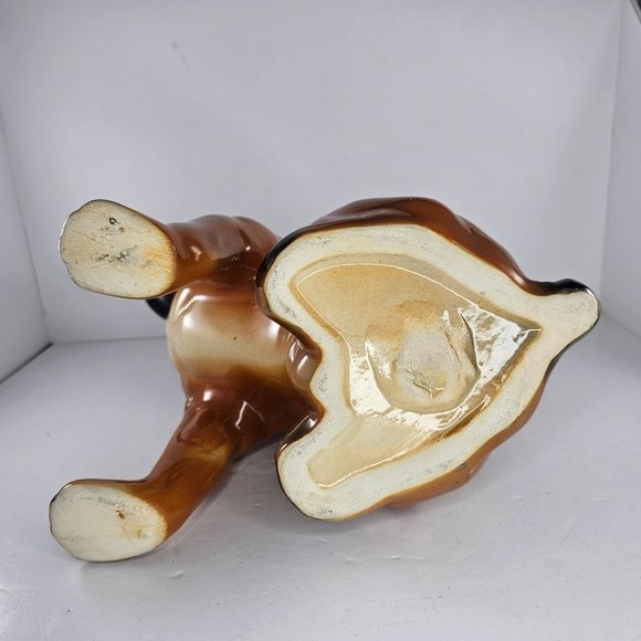 Vintage Boxer Dog Piggy Bank Ceramic Large 13" Bulldog Figurine Brown Black - Picture 10 of 12